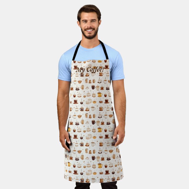 Alle meine Kaffeemaschine Quiltmuster Nr. 7 Schürze (Getragen)