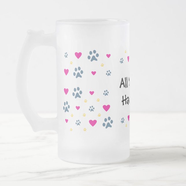 Alle meine Kind-Kinder haben Tatzen Mattglas Bierglas (Links)