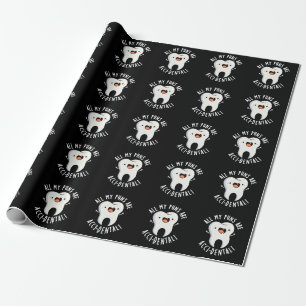 Alle meine Puns sind Acci Dental Tooth Pun Dark BG Geschenkpapier