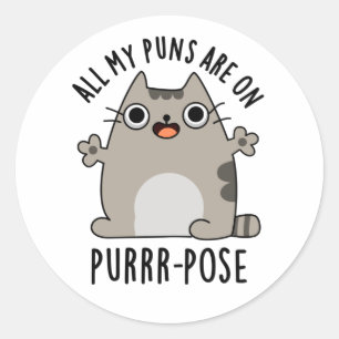 Alle meine Sonnen sind in einem lustigen Cat Pun m Runder Aufkleber