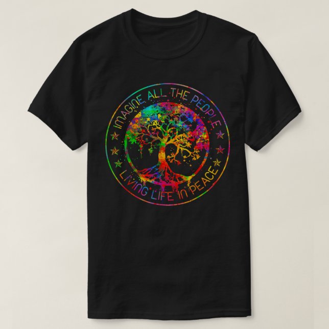 Alle Menschen stellen sich das Leben in einem frie T-Shirt (Design vorne)