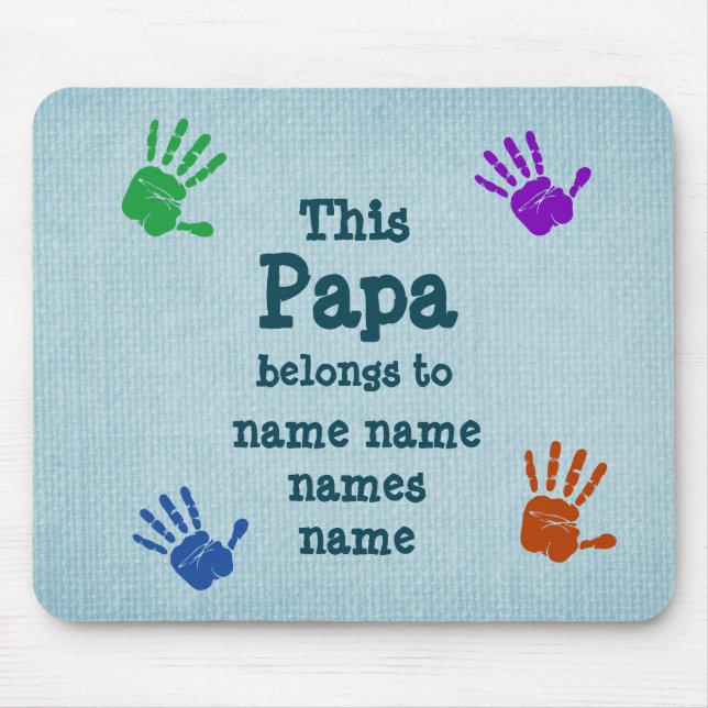 ALLE Namen ändern Dieses Papa gehört zu, Großvater Mousepad (Vorne)