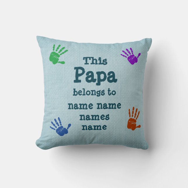 ALLE Namen ändern - Dieses Papa gehört zu Throw Kissen (Vorderseite)