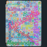 Alle Namen Collage iPad Smart Cover<br><div class="desc">Dieses iPad Cover verlasst keinen Zweifel daran, wem es gehört! Das Cover zeichnet sich durch ein farbenprächtiges mädchenhaftes Design aus. Der Name Ihrer Wahl erscheint in zahlreichen Schriftart und Farben. Die Namen werden auf einem blauen Hintergrund mit bunten Blume angezeigt. Das Cover wird mit einer Auswahl an iPad-Versionen geliefert. Ideal...</div>