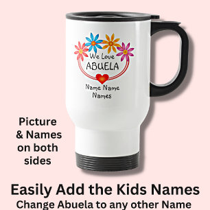 ALLE Namen Kids Name ABUELA Blume Herz ändern Reisebecher