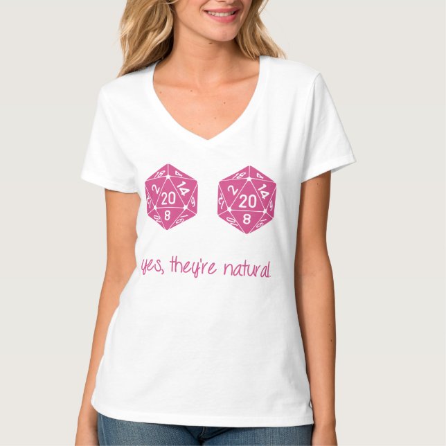 Alle natürlichen 20 Brust-Würfel T-Shirt (Vorderseite)