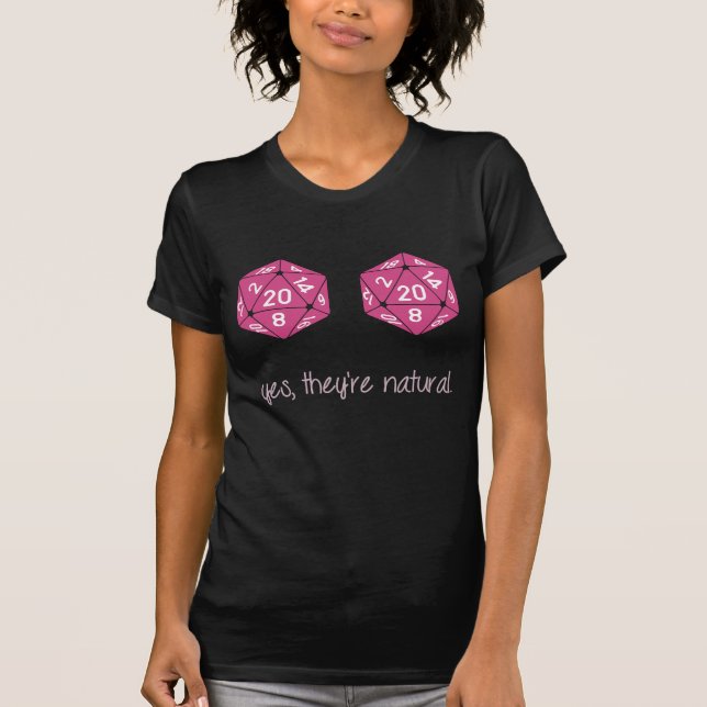Alle natürlichen 20 Brust-Würfel T-Shirt (Vorderseite)