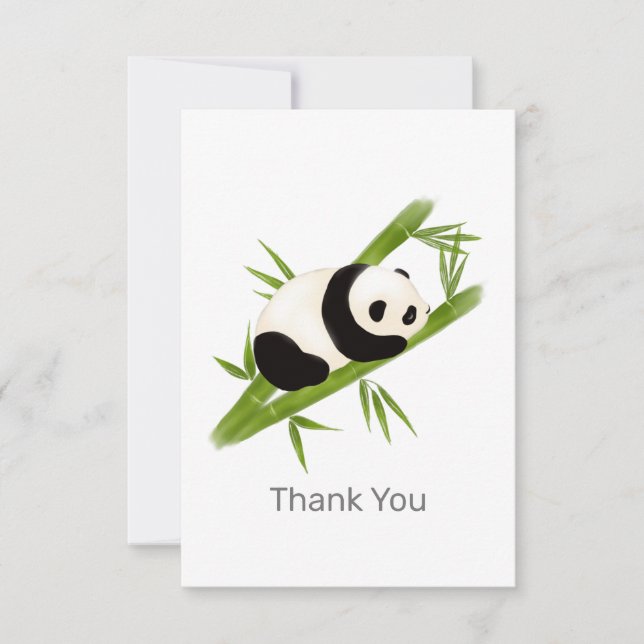 Alle Occasino Panda Bären Vielen Dank Note Karte (Vorderseite)