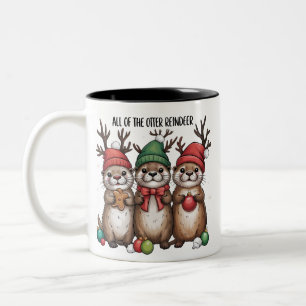 Alle Otter-Rentiere Weihnachten Tier Winter Zweifarbige Tasse