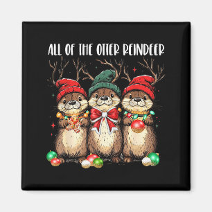 Alle Otter-Rentiere Weihnachts-Otter Santa X Magnet