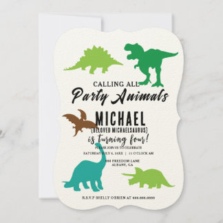 Alle Party Dinosaurier zum Geburtstag rufen Einladung