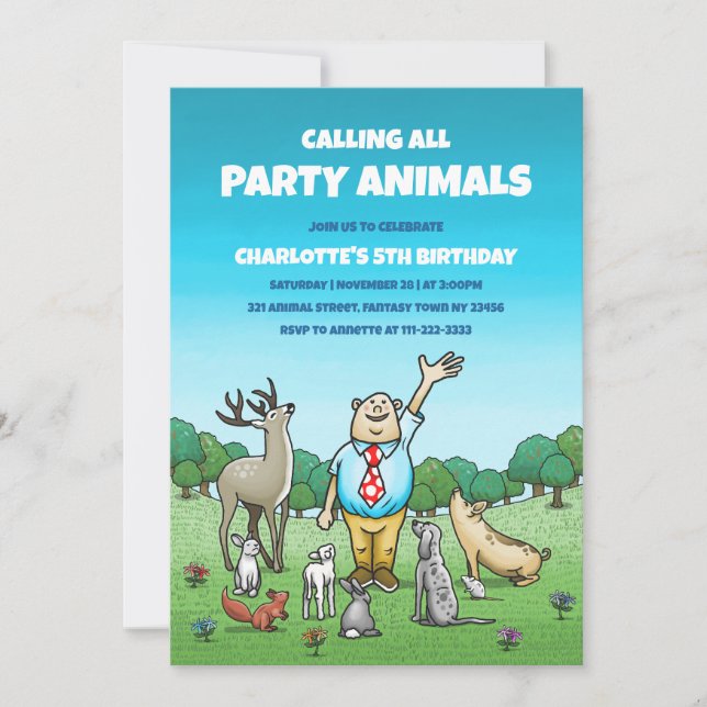 Alle Party zum Geburtstag rufen Einladung (Vorderseite)