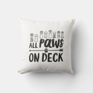 Alle Paws auf Deck-Vert Berühmte Dog Quotes Foster Kissen