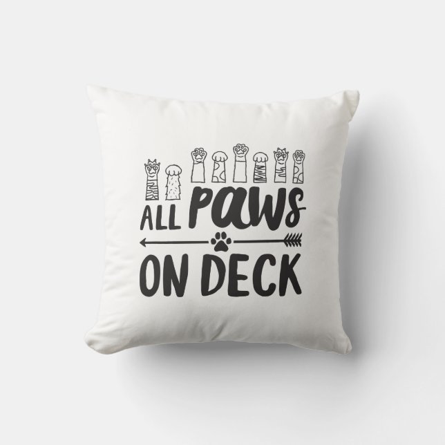Alle Paws auf Deck-Vert Berühmte Dog Quotes Foster Kissen (Vorderseite)