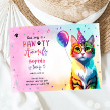Alle pawty Animals Cat Kitten Girl zum Geburtstag