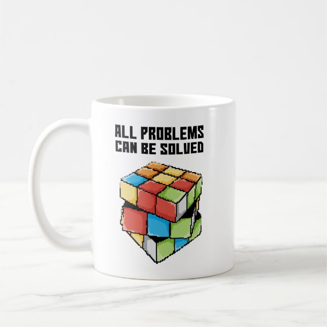 Alle Probleme können positiv gelöst werden Kaffeetasse (Links)