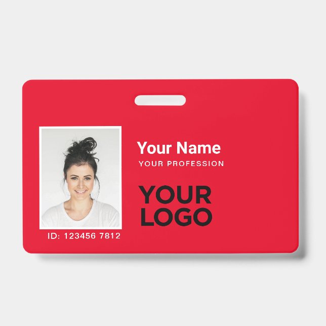 Alle Red Employee Foto Bar oder Qr Code Logo-ID Ausweis (Vorderseite)