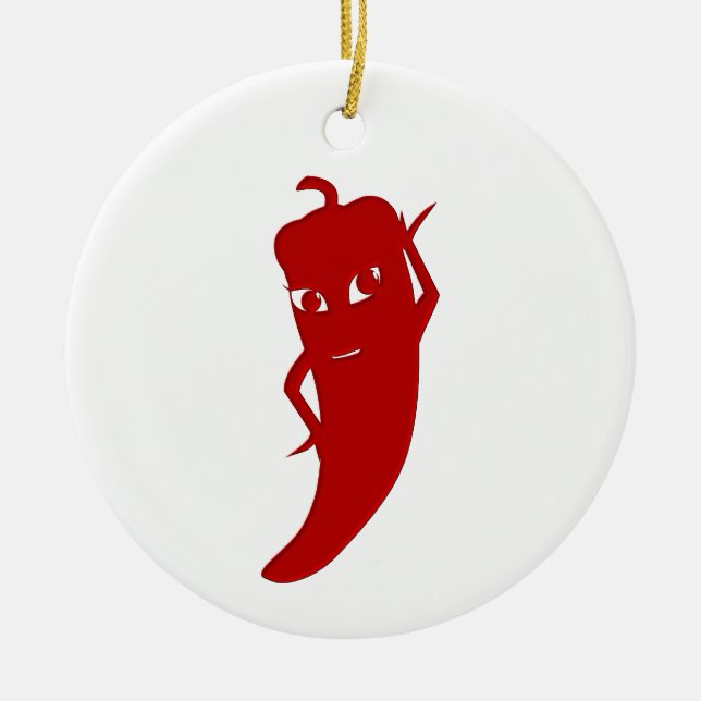 Alle Red Hot Pepper Diva Keramik Ornament (Vorne)