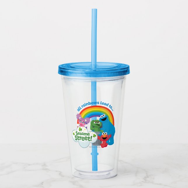 Alle Regenbogen führen zur Sesamstraße Acryltrinkbecher (Vorderseite)