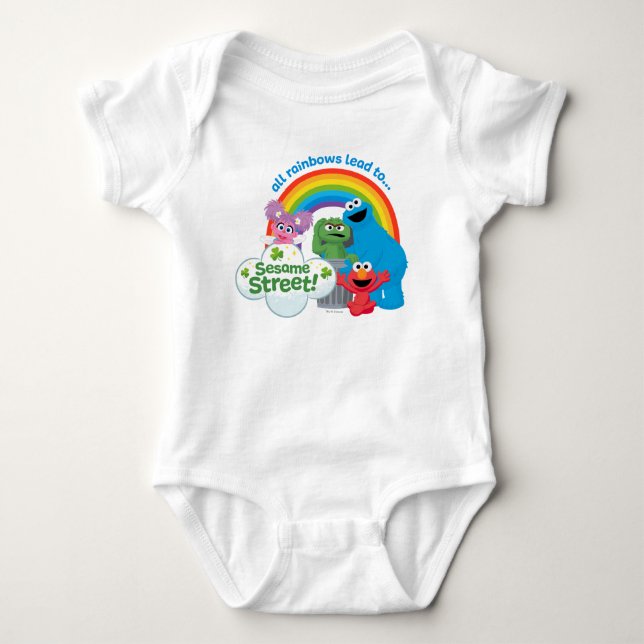 Alle Regenbogen führen zur Sesamstraße Baby Strampler (Vorderseite)