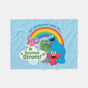 Alle Regenbogen führen zur Sesamstraße Fleecedecke