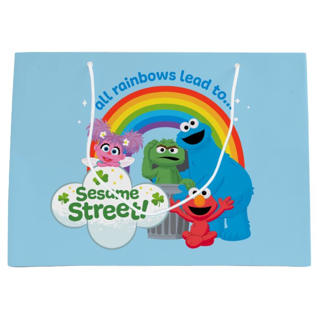 Alle Regenbogen führen zur Sesamstraße Große Geschenktüte (Vorderseite)