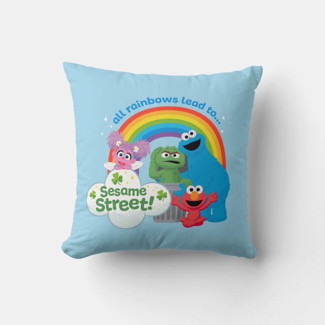 Alle Regenbogen führen zur Sesamstraße Kissen (Vorderseite)