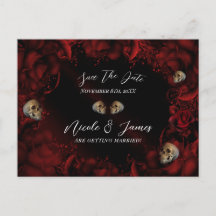 Alle Rote Rosen und Skulls Dark Floral Save the Da