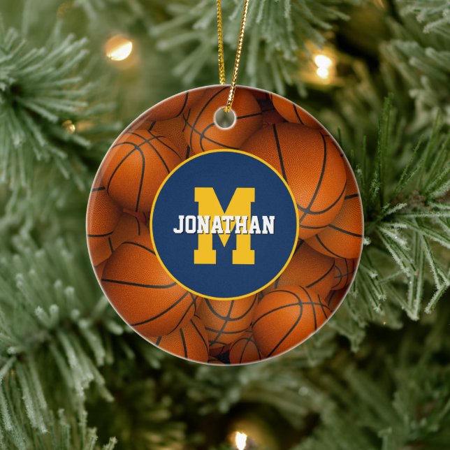 alle Schulklubgruppen färben Basketball nach Maß Keramik Ornament (Baum)