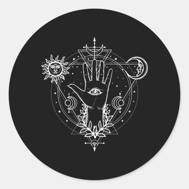 Alle sehen Augen Mystische Schwarzarbeit Runder Aufkleber (Vorderseite)