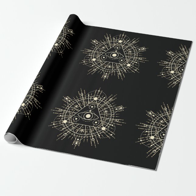 alle sehen Augengoten okkult Hexe dunkelgotischen  Geschenkpapier (Ungerollt)