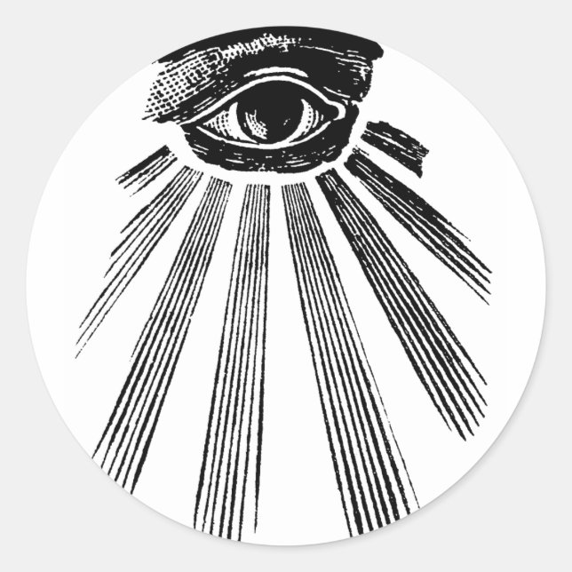 Alle sehen Eye Mason Runder Aufkleber (Vorderseite)