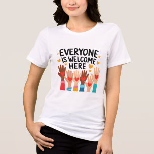 Alle sind hier willkommen, die lustige Teacherin F Tri-Blend Shirt
