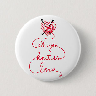 Alle sind Sie Strick Liebe mit Herz geformtem Button