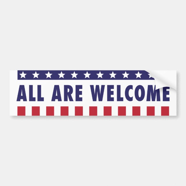 Alle sind - US Flagge willkommen Autoaufkleber (Vorne)
