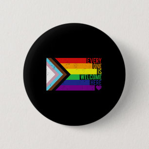 Alle sind willkommen bei Trans Gay Lgbtq Rainbow P Button