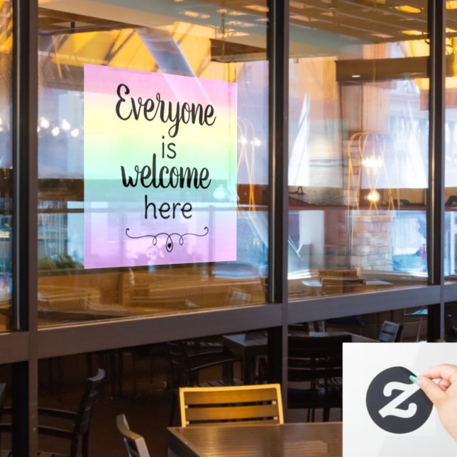 Alle sind willkommen hier Rainbow Window Klammern Fensteraufkleber (Restaurantfenster)