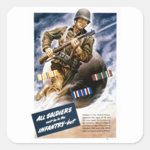 Alle Soldaten können nicht in der Infanterie sein Quadratischer Aufkleber