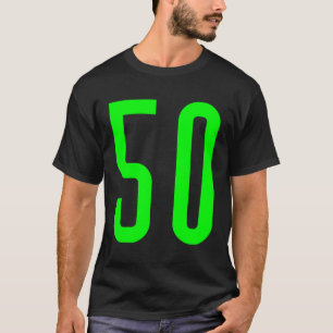 Alle Sportfans Favorit Green Number 50 Jersey T-Shirt
