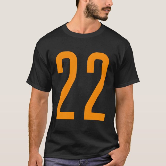 Alle Sportfans Favorit Orange Number #22 Jersey T-Shirt (Vorderseite)