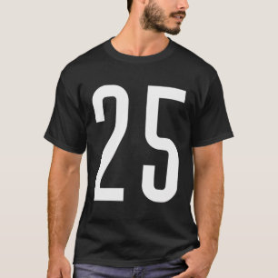 Alle Sportfans Favorit White Number 25 Jersey T-Shirt