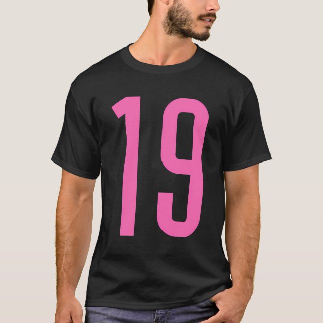 Alle Sportlüfter Favorit Rosa Nummer 19 Jersey T-Shirt (Vorderseite)