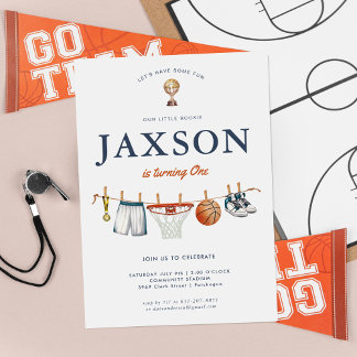 Alle Star 1 Geburtstag | Basketball Champ Birthday Einladung