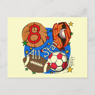 Alle Star 8. Geburtstagsgeschenke und Geschenke Postkarte