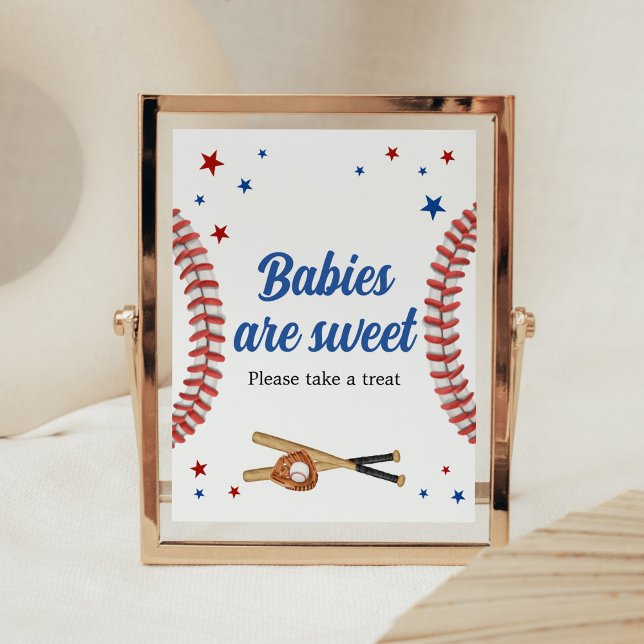 Alle Star Baseball Babys sind süß Poster (Sports Baby Shower Babies are Sweet Sign)