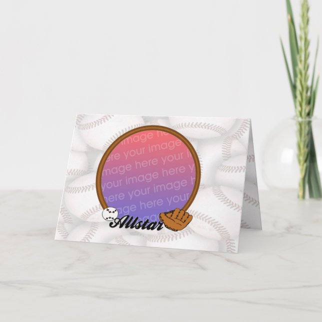 Alle Star Baseball Foto Frame Karte (Vorderseite)