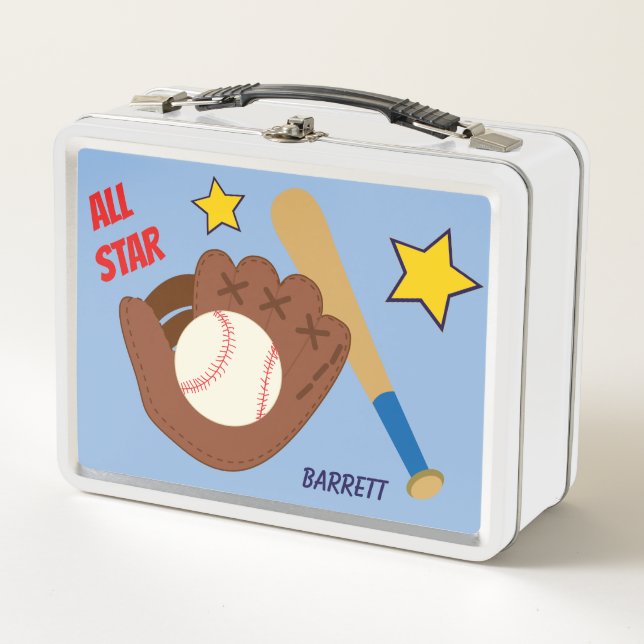 Alle Star Baseball-Kinder Personalisiert Metall Brotdose (Vorderseite)