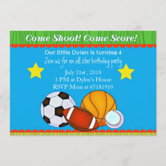 Alle Star Basic Kinder Sportliche Geburtstagsparty Einladung