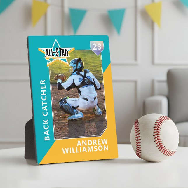 Alle Star Custom Baseball Card Foto behalten Fotoplatte (All Star Custom Baseball Card Photo Keepsake Plaque)