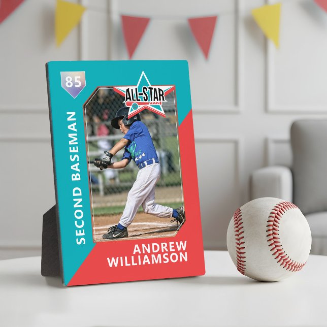 Alle Star Custom Baseball Card Foto behalten Fotoplatte (All Star Custom Baseball Card Photo Keepsake Plaque)